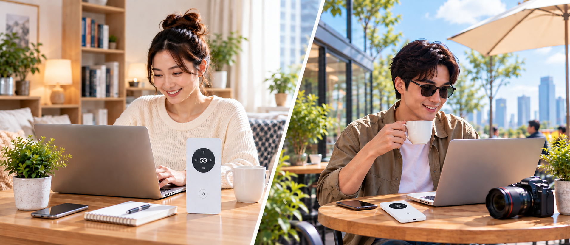 ทำงานจากที่บ้านและนอกสถานที่ผ่าน Pocket WiFi